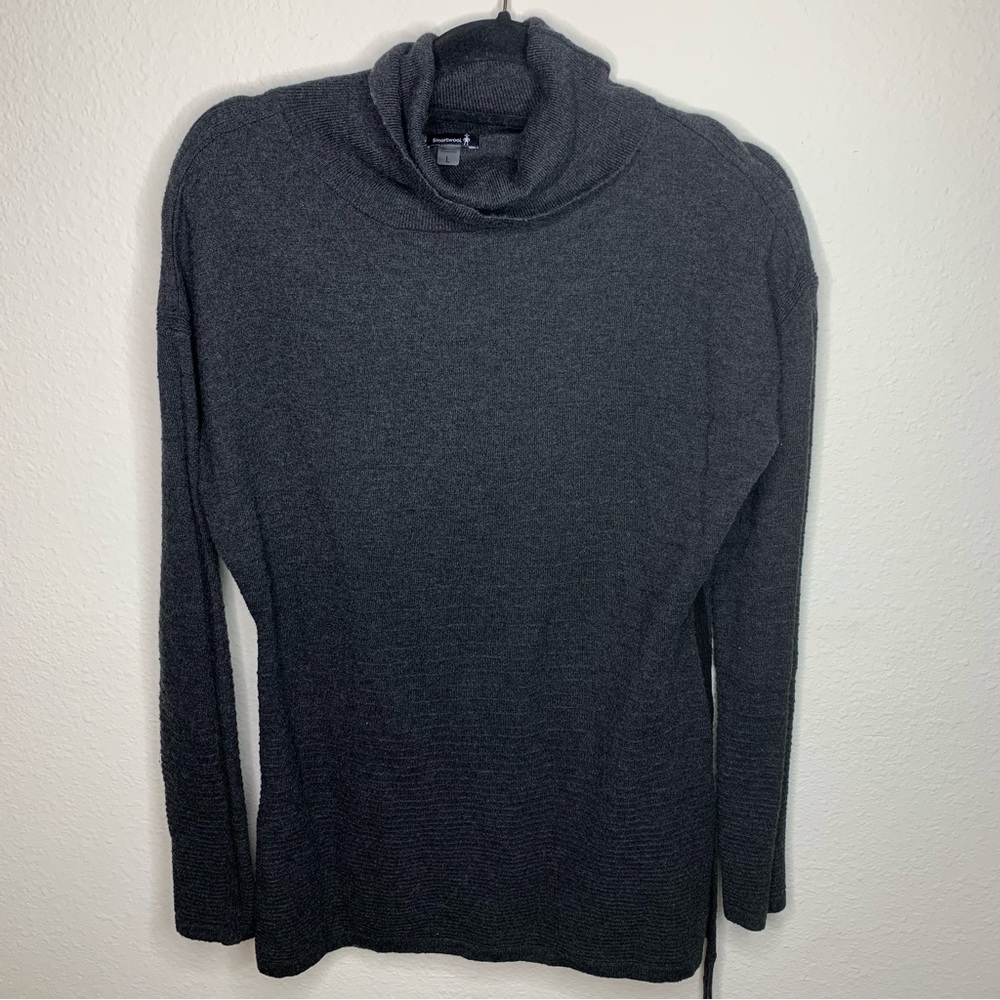 Smartwool Spruce Creek Tunic Sweater Size Large Gray Black